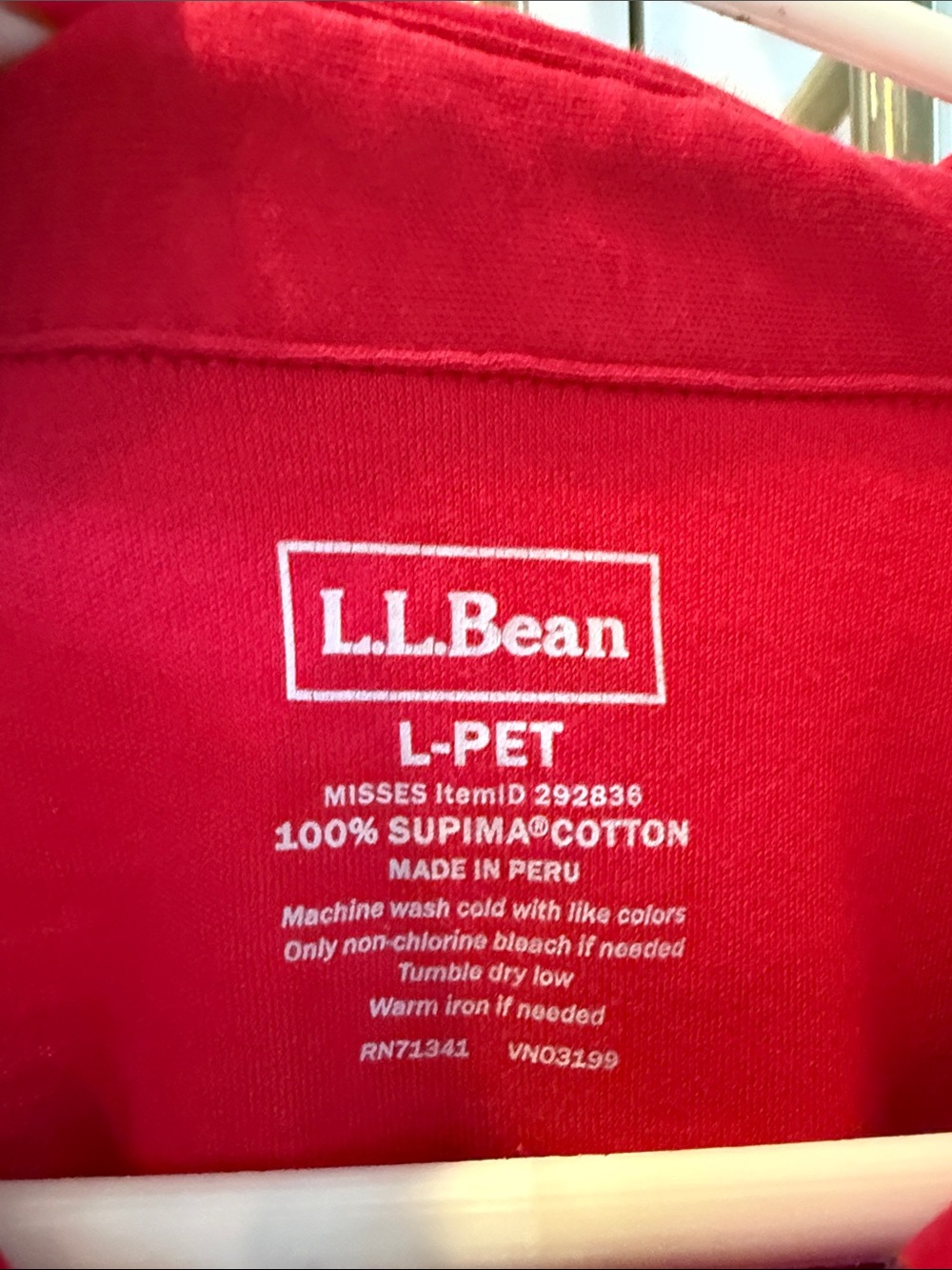 L.L.Bean Bright Red Pintuck Button-Front Shirt - Picture 2 of 6